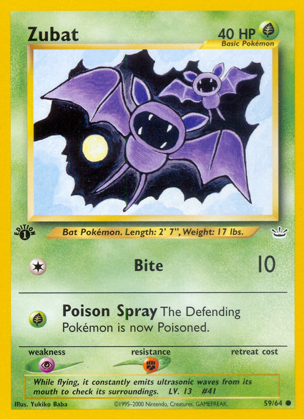 Zubat (59/64) [Neo Revelation 1st Edition] - Card Brawlers | Quebec | Canada | Yu-Gi-Oh!