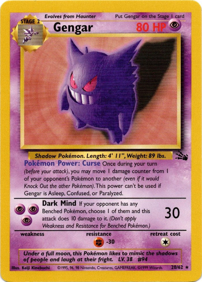 Gengar (20/62) [Fossil Unlimited] - Card Brawlers | Quebec | Canada | Yu-Gi-Oh!
