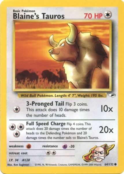 Blaine's Tauros (64/132) [Gym Heroes Unlimited] - Card Brawlers | Quebec | Canada | Yu-Gi-Oh!