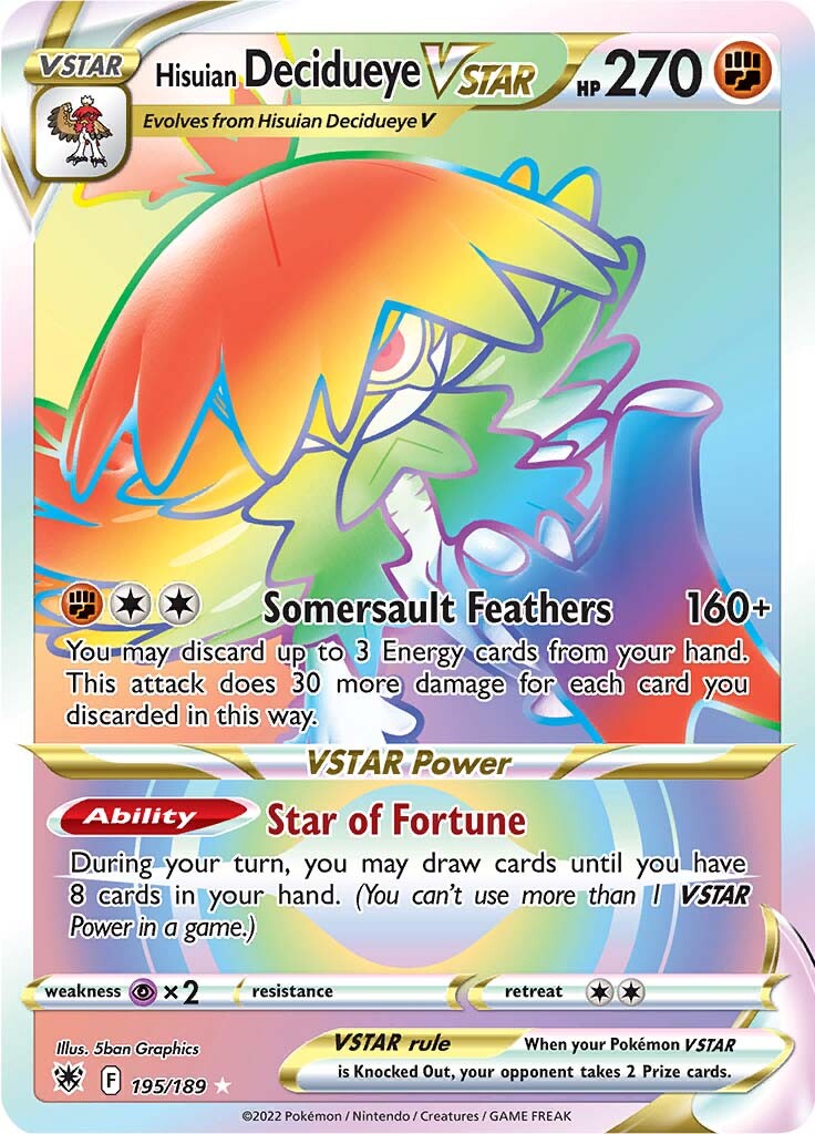 Hisuian Decidueye VSTAR (195/189) [Sword & Shield: Astral Radiance] - Card Brawlers | Quebec | Canada | Yu-Gi-Oh!