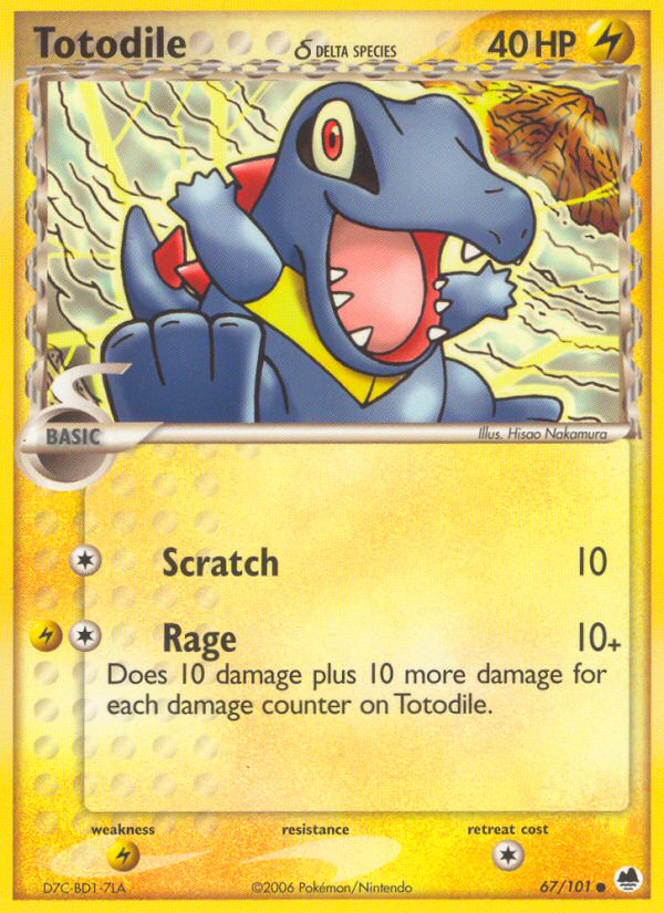 Totodile (67/101) (Delta Species) [EX: Dragon Frontiers] - Card Brawlers | Quebec | Canada | Yu-Gi-Oh!