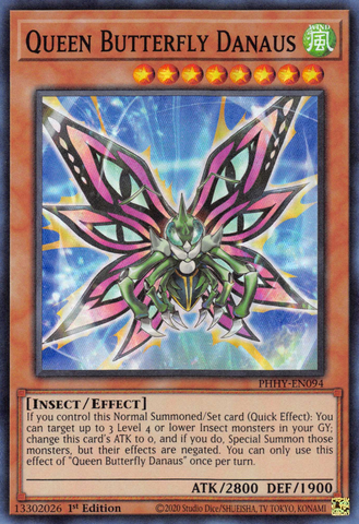Queen Butterfly Danaus [PHHY-EN094] Super Rare - Card Brawlers | Quebec | Canada | Yu-Gi-Oh!