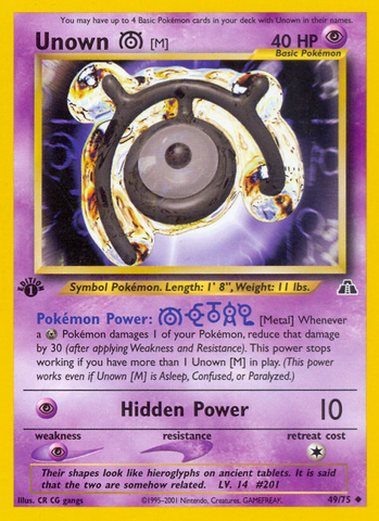 Unown [M] (49/75) [Neo Discovery 1st Edition] - Card Brawlers | Quebec | Canada | Yu-Gi-Oh!