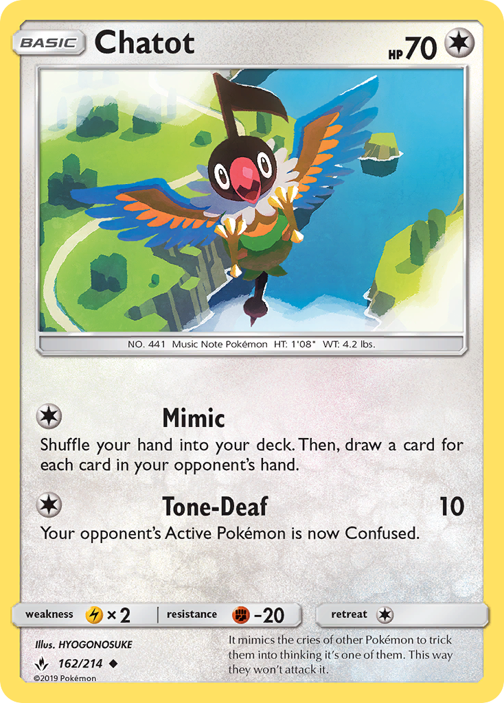 Chatot (162/214) [Sun & Moon: Unbroken Bonds] - Card Brawlers | Quebec | Canada | Yu-Gi-Oh!