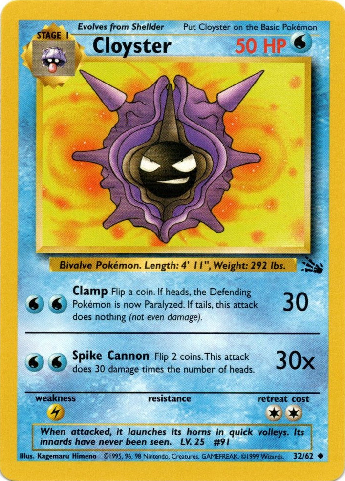 Cloyster (32/62) [Fossil Unlimited] - Card Brawlers | Quebec | Canada | Yu-Gi-Oh!