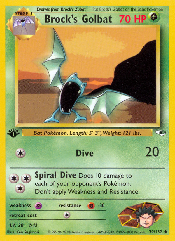 Brock's Golbat (39/132) [Gym Heroes 1st Edition] - Card Brawlers | Quebec | Canada | Yu-Gi-Oh!