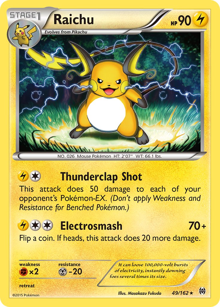Raichu (49/162) (Theme Deck Exclusive) [XY: BREAKthrough] - Card Brawlers | Quebec | Canada | Yu-Gi-Oh!