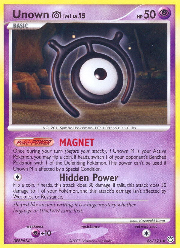 Unown M (66/123) [Diamond & Pearl: Mysterious Treasures] - Card Brawlers | Quebec | Canada | Yu-Gi-Oh!