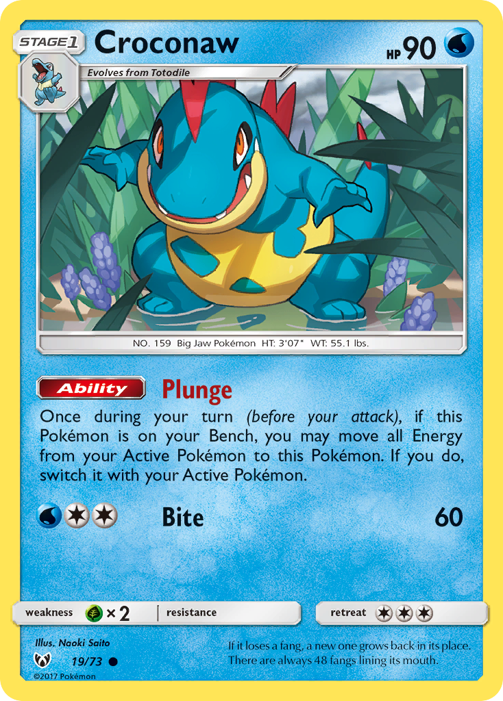 Croconaw (19/73) [Sun & Moon: Shining Legends] - Card Brawlers | Quebec | Canada | Yu-Gi-Oh!