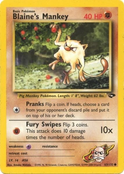 Blaine's Mankey (63/132) [Gym Challenge Unlimited] - Card Brawlers | Quebec | Canada | Yu-Gi-Oh!