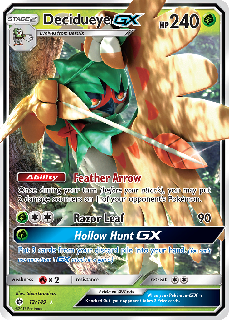 Decidueye GX (12/149) [Sun & Moon: Base Set] - Card Brawlers | Quebec | Canada | Yu-Gi-Oh!