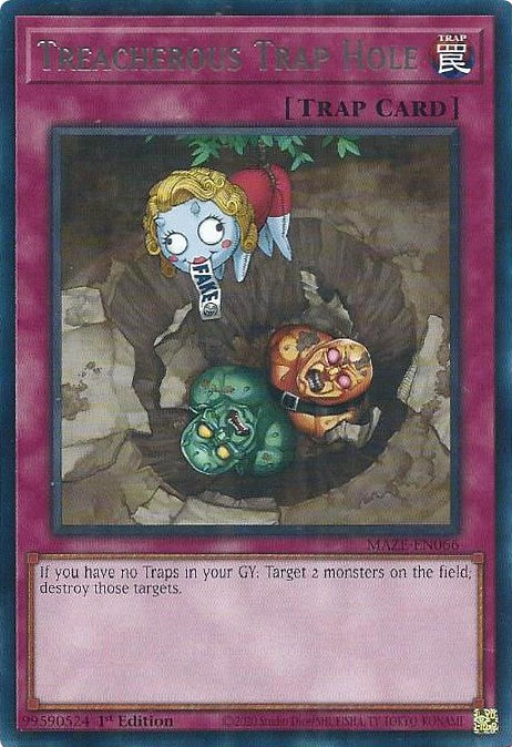 Treacherous Trap Hole [MAZE-EN066] Rare - Card Brawlers | Quebec | Canada | Yu-Gi-Oh!