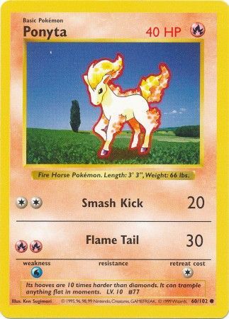 Ponyta (60/102) [Base Set Shadowless Unlimited] - Card Brawlers | Quebec | Canada | Yu-Gi-Oh!