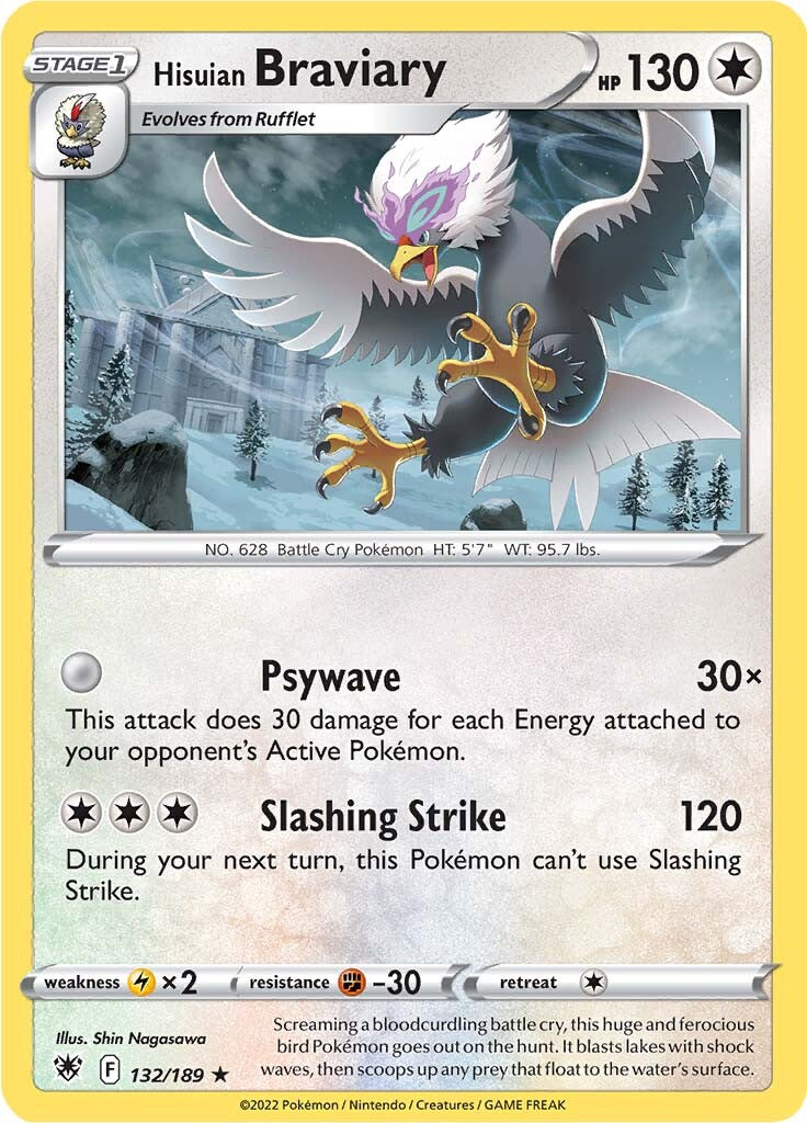 Hisuian Braviary (132/189) [Sword & Shield: Astral Radiance] - Card Brawlers | Quebec | Canada | Yu-Gi-Oh!