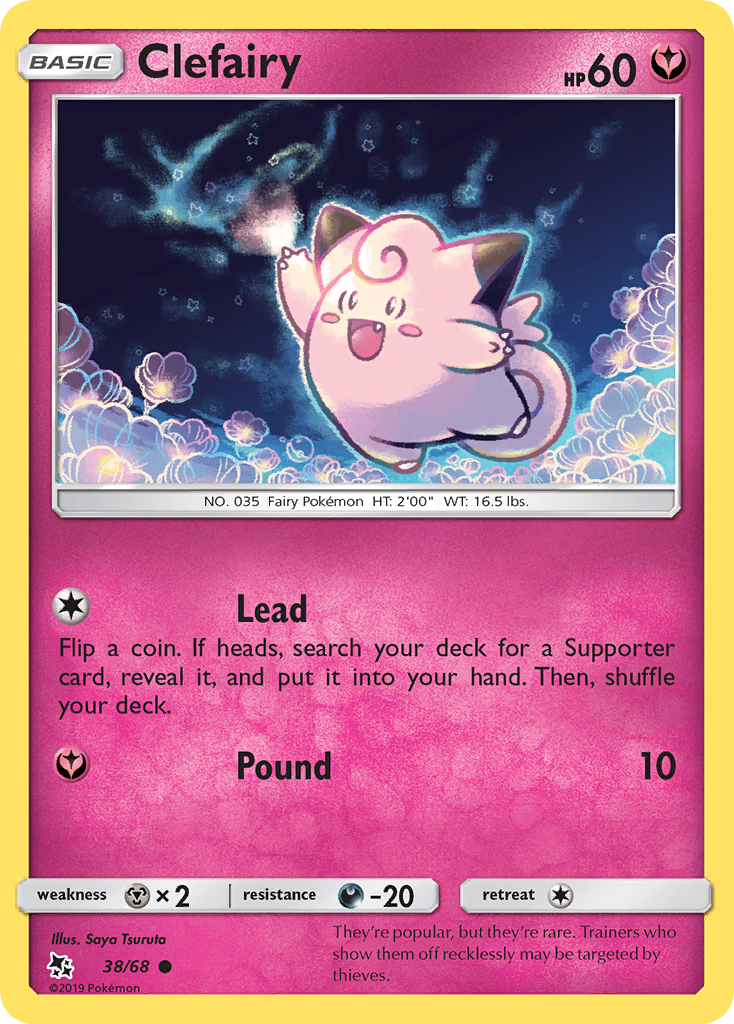Clefairy (38/68) [Sun & Moon: Hidden Fates] - Card Brawlers | Quebec | Canada | Yu-Gi-Oh!