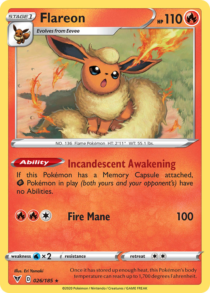Flareon (026/185) [Sword & Shield: Vivid Voltage] - Card Brawlers | Quebec | Canada | Yu-Gi-Oh!