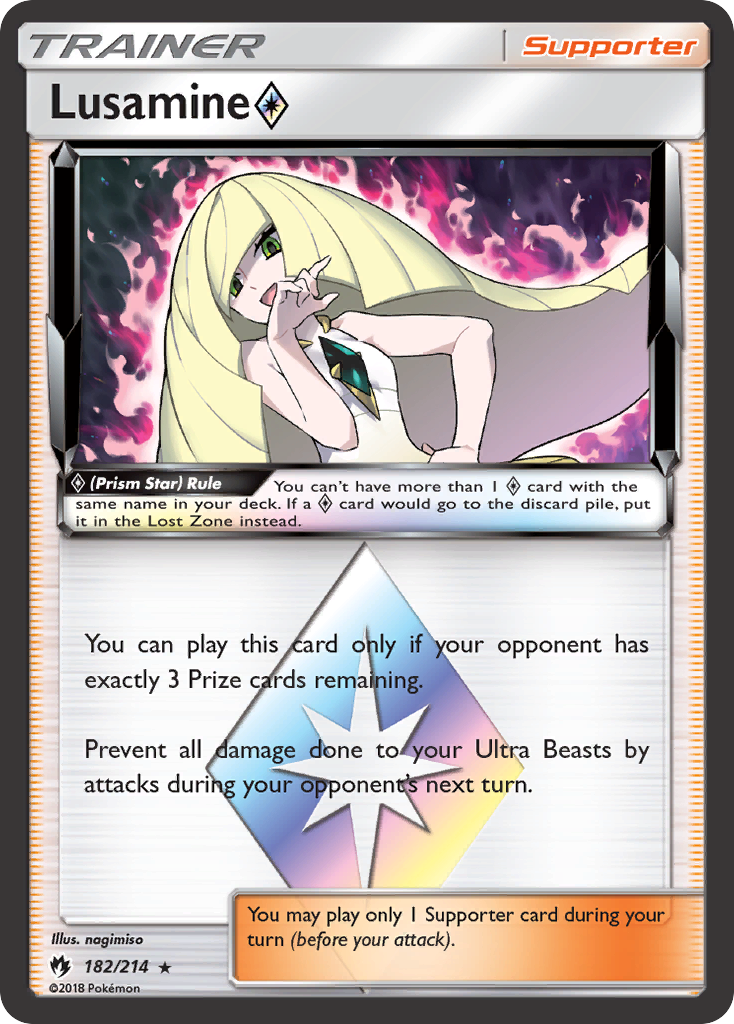 Lusamine (182/214) (Prism Star) [Sun & Moon: Lost Thunder] - Card Brawlers | Quebec | Canada | Yu-Gi-Oh!