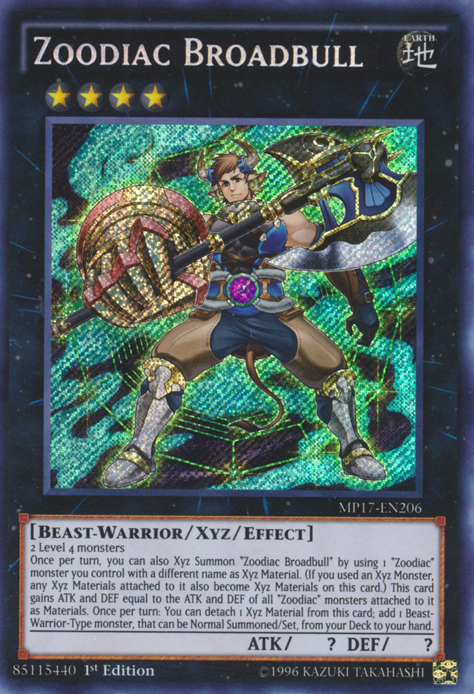 Zoodiac Broadbull [MP17-EN206] Secret Rare - Card Brawlers | Quebec | Canada | Yu-Gi-Oh!