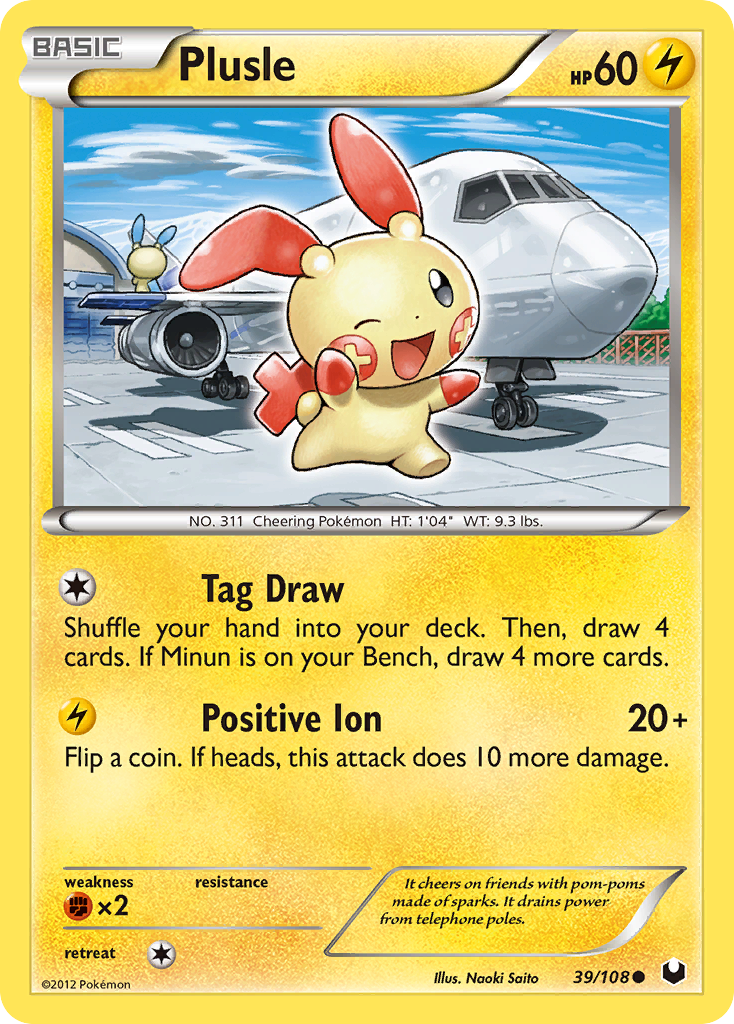 Plusle (39/108) [Black & White: Dark Explorers] - Card Brawlers | Quebec | Canada | Yu-Gi-Oh!