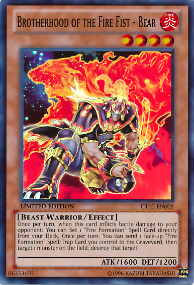 Brotherhood of the Fire Fist - Bear [CT10-EN008] Super Rare - Card Brawlers | Quebec | Canada | Yu-Gi-Oh!