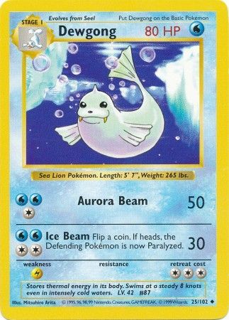 Dewgong (25/102) [Base Set Shadowless Unlimited] - Card Brawlers | Quebec | Canada | Yu-Gi-Oh!