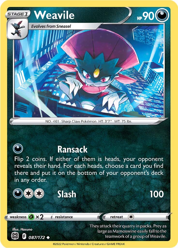 Weavile (087/172) [Sword & Shield: Brilliant Stars] - Card Brawlers | Quebec | Canada | Yu-Gi-Oh!