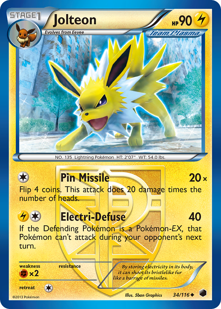 Jolteon (34/116) [Black & White: Plasma Freeze] - Card Brawlers | Quebec | Canada | Yu-Gi-Oh!