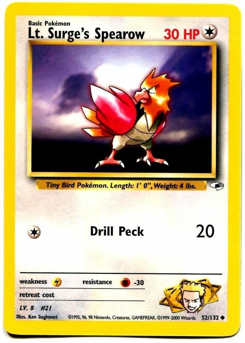 Lt. Surge's Spearow (52/132) [Gym Heroes Unlimited] - Card Brawlers | Quebec | Canada | Yu-Gi-Oh!