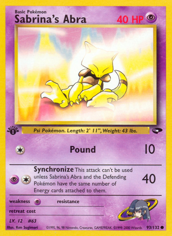 Sabrina's Abra (93/132) [Gym Challenge 1st Edition] - Card Brawlers | Quebec | Canada | Yu-Gi-Oh!