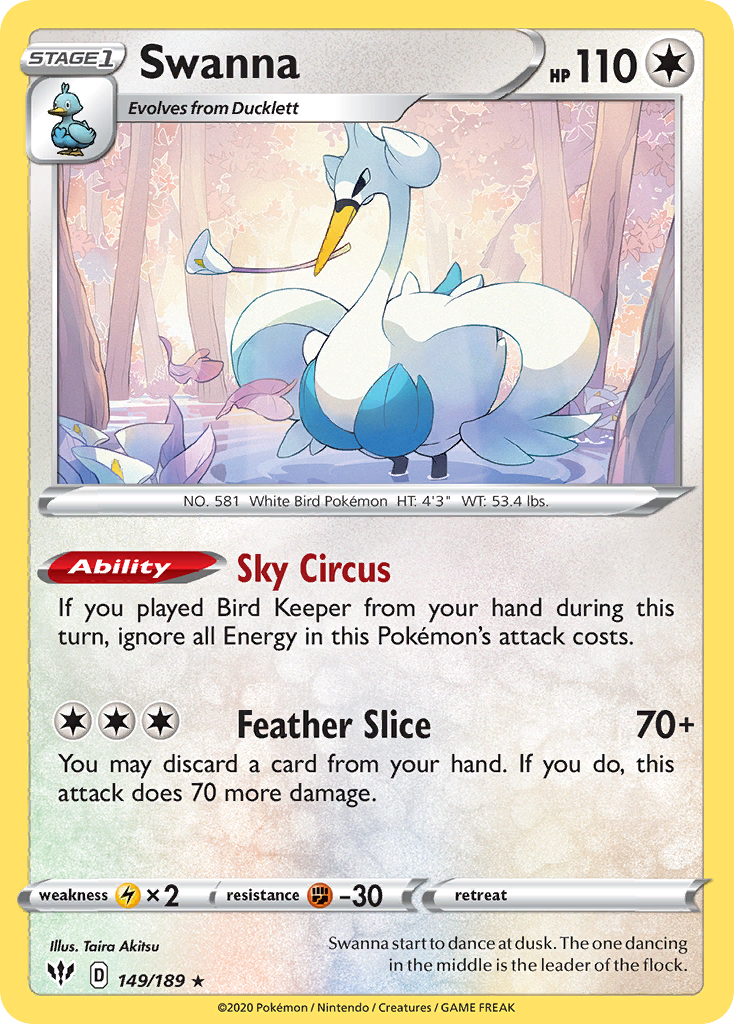 Swanna (149/189) [Sword & Shield: Darkness Ablaze] - Card Brawlers | Quebec | Canada | Yu-Gi-Oh!