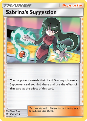 Sabrina's Suggestion (154/181) [Sun & Moon: Team Up] - Card Brawlers | Quebec | Canada | Yu-Gi-Oh!