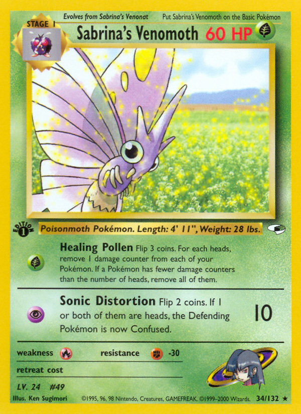 Sabrina's Venomoth (34/132) [Gym Heroes 1st Edition] - Card Brawlers | Quebec | Canada | Yu-Gi-Oh!