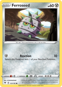 Ferroseed (123/185) [Sword & Shield: Vivid Voltage] - Card Brawlers | Quebec | Canada | Yu-Gi-Oh!