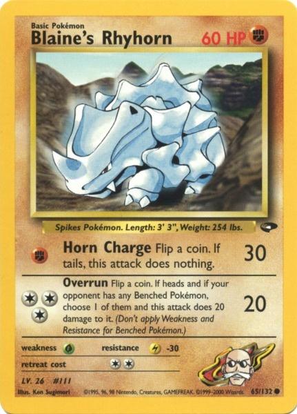 Blaine's Rhyhorn (65/132) [Gym Challenge Unlimited] - Card Brawlers | Quebec | Canada | Yu-Gi-Oh!