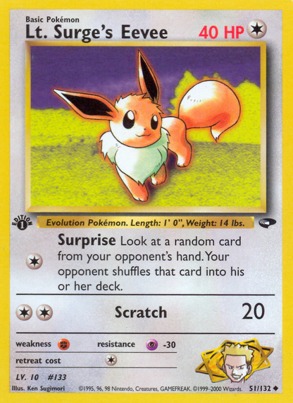 Lt. Surge's Eevee (51/132) [Gym Challenge 1st Edition] - Card Brawlers | Quebec | Canada | Yu-Gi-Oh!