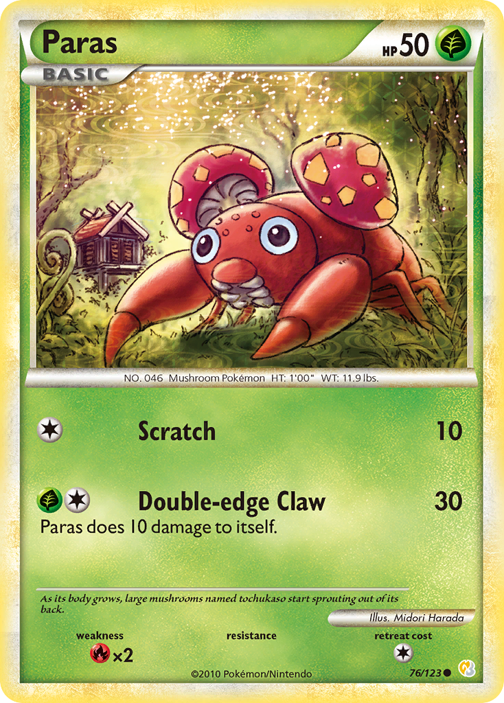 Paras (76/123) [HeartGold & SoulSilver: Base Set] - Card Brawlers | Quebec | Canada | Yu-Gi-Oh!