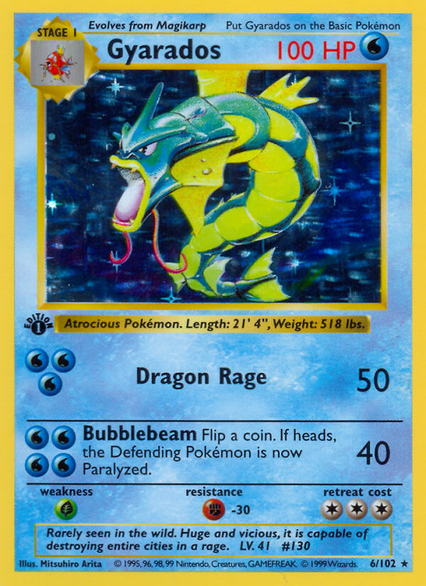 Gyarados (6/102) (Shadowless) [Base Set 1st Edition] - Card Brawlers | Quebec | Canada | Yu-Gi-Oh!