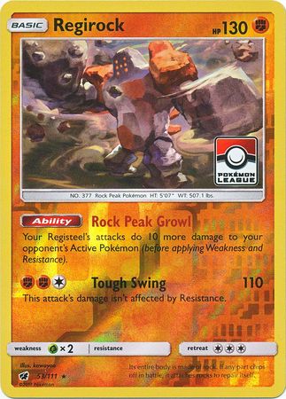 Regirock (53/111) (League Promo) [Sun & Moon: Crimson Invasion] - Card Brawlers | Quebec | Canada | Yu-Gi-Oh!