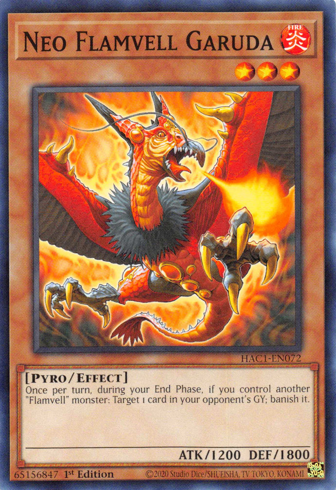 Neo Flamvell Garuda (Duel Terminal) [HAC1-EN072] Parallel Rare - Card Brawlers | Quebec | Canada | Yu-Gi-Oh!