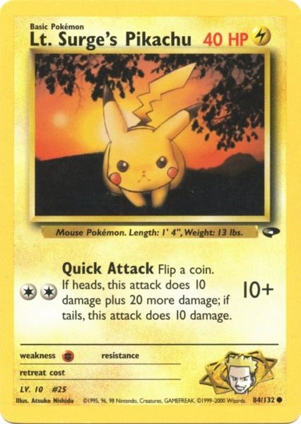 Lt. Surge's Pikachu (84/132) [Gym Challenge Unlimited] - Card Brawlers | Quebec | Canada | Yu-Gi-Oh!