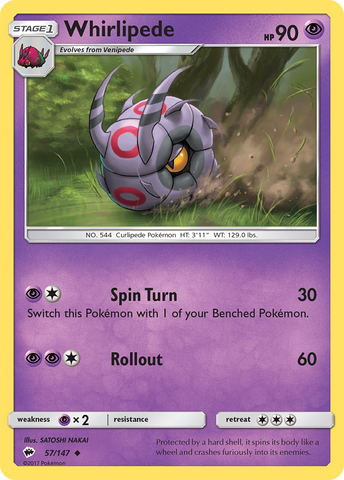 Whirlipede (57/147) [Sun & Moon: Burning Shadows] - Card Brawlers | Quebec | Canada | Yu-Gi-Oh!