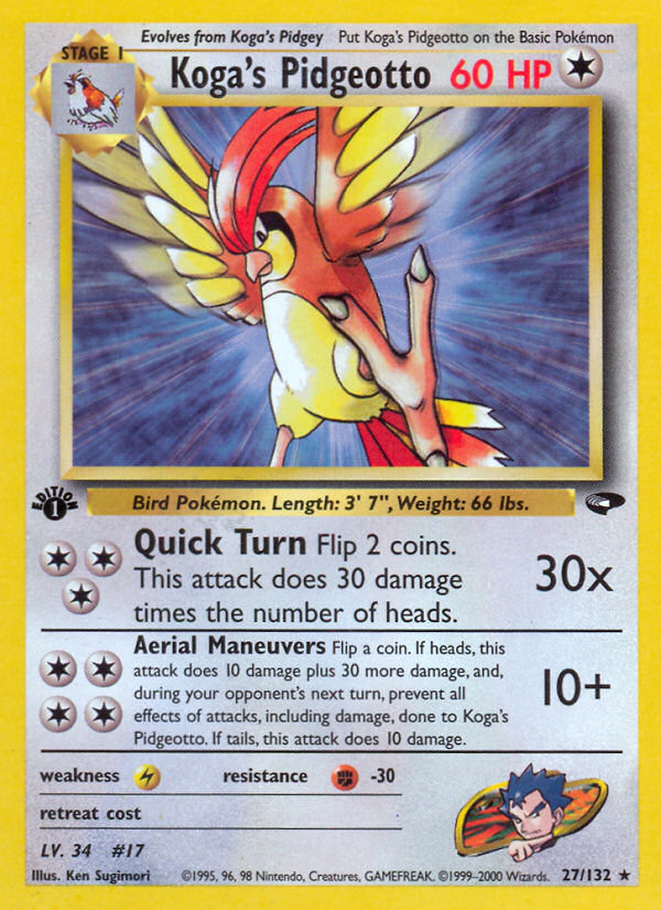 Koga's Pidgeotto (27/132) [Gym Challenge 1st Edition] - Card Brawlers | Quebec | Canada | Yu-Gi-Oh!