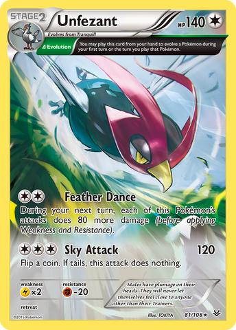 Unfezant (81/108) [XY: Roaring Skies] - Card Brawlers | Quebec | Canada | Yu-Gi-Oh!