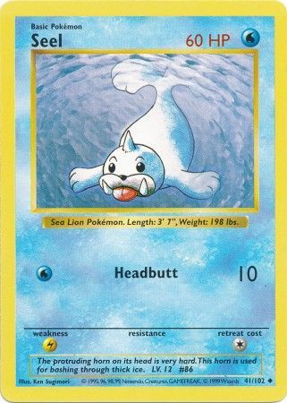 Seel (41/102) [Base Set Shadowless Unlimited] - Card Brawlers | Quebec | Canada | Yu-Gi-Oh!