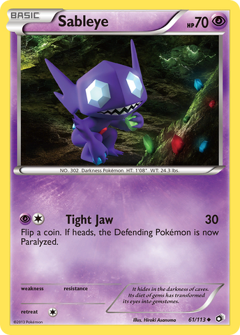 Sableye (61/113) [Black & White: Legendary Treasures] - Card Brawlers | Quebec | Canada | Yu-Gi-Oh!