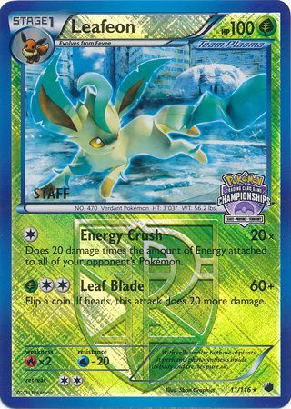 Leafeon (11/116) (States Championship Promo Staff) [Black & White: Plasma Freeze] - Card Brawlers | Quebec | Canada | Yu-Gi-Oh!