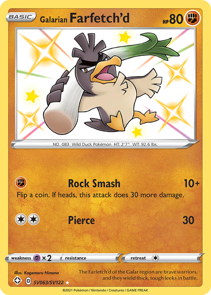 Galarian Farfetch'd (SV063/SV122) [Sword & Shield: Shining Fates] - Card Brawlers | Quebec | Canada | Yu-Gi-Oh!