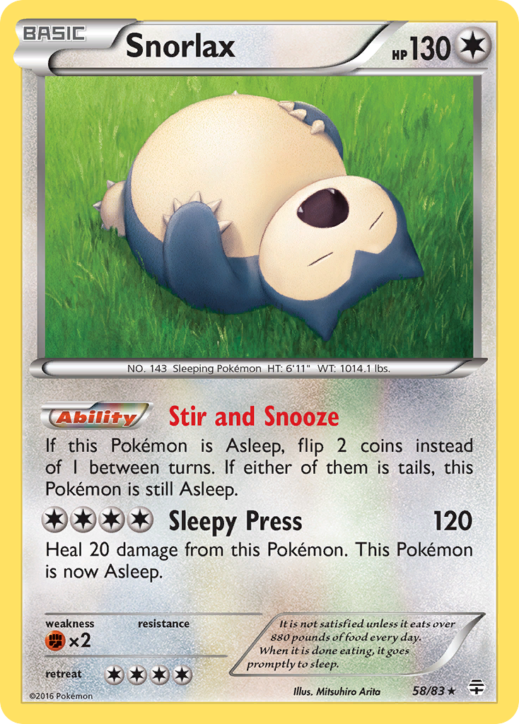 Snorlax (58/83) [XY: Generations] - Card Brawlers | Quebec | Canada | Yu-Gi-Oh!