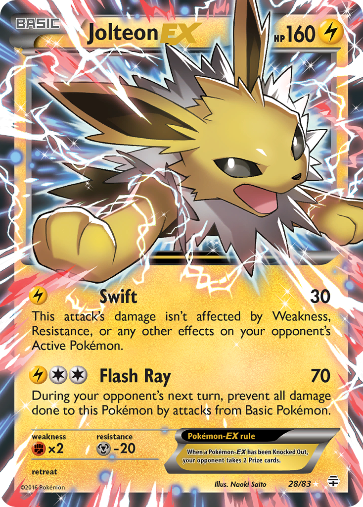 Jolteon EX (28/83) [XY: Generations] - Card Brawlers | Quebec | Canada | Yu-Gi-Oh!
