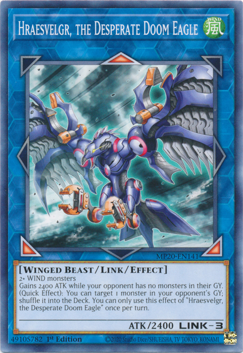 Hraesvelgr, the Desperate Doom Eagle [MP20-EN141] Common - Card Brawlers | Quebec | Canada | Yu-Gi-Oh!